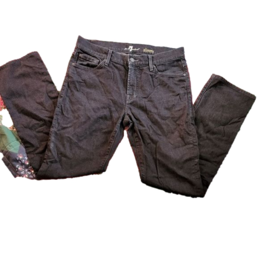 7 for all mankind slimmy straight leg black jeans